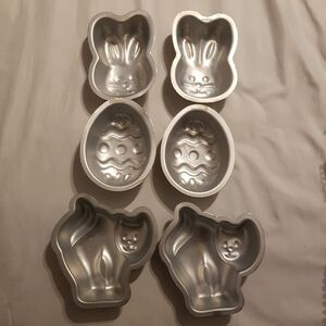 Easter 6 mini cake pans Easter, bunny, egg